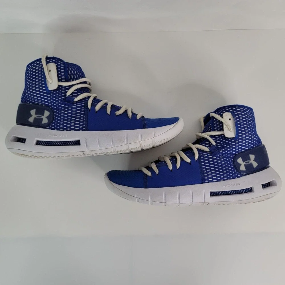 Under Armour HOVR Havoc Basketball Shoes Blue Ankle Boy Youth Size 5 3020617-400